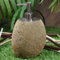 dispensador de jabon de piedra de rio