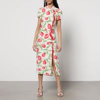 kitri leia floral-print satin-crepe midi dress - uk 8