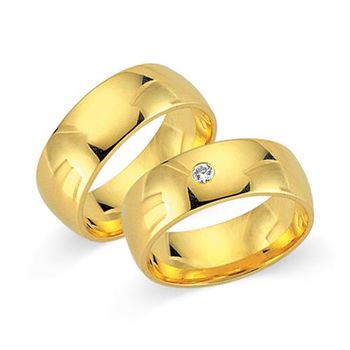 Alianzas 8 quilates oro amarillo con diamante
