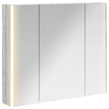 Armario Con Espejo De Baño Gris Sonoma 83,5 X 15,5 X 70 Cm Vidaxl