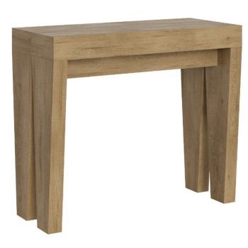 Consola Extensible De Madera Clara 8 Personas 40 A 196 Cm Sambo-soporte 2 Pies