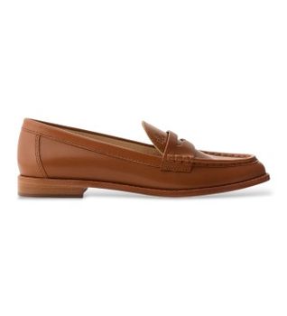 Lauren Ralph Lauren para mujer. 802P09042002 Mocasín de piel Wynnie (41), Marrón, Plano, Ninguno, Casual