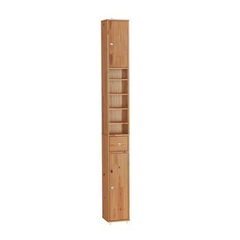 Sobuy Mueble Columna De Baño Estrecho En Madera Maciza Resistente Al Agua Con Estantes Y Un Cajón