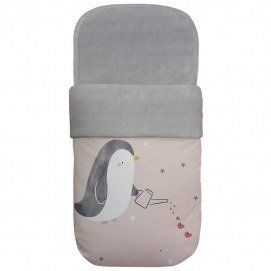 2024 Saco Capazo Pingüino Dydados London Estampado Pelo Gris