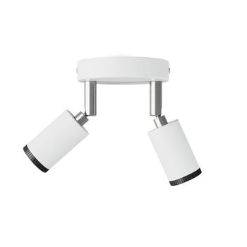Aplique blanco con dos focos metálicos
