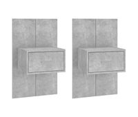 vidaxl mesitas de noche de pared 2 unidades color gris hormigon