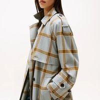 tommy hilfiger abrigo light wool check rlx tre para mujer