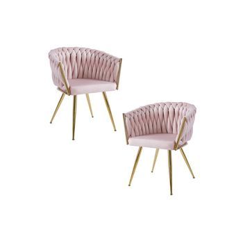 Pack 2 Sillas Widny Golden Terciopelo De Terciopelo 87*56*44 Cm - Rosa