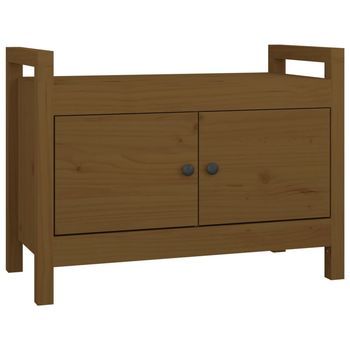 Banco Interior | Banco De Recibidor Madera Maciza De Pino Marrón Miel 80x40x60cm