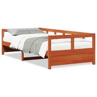 cama para adulto  cama individual  sofa cama sin colchon madera maciza pino marron cera 90x200 cm