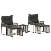 juego de muebles de exterior 11 piezas  mobiliario de jardin gris y gris oscuro