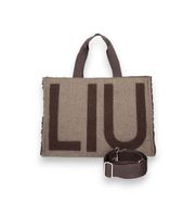 liu jo para mujer 2f6037-t0300 bolso tote grande de tela a cuadros marron osfa casual poliester