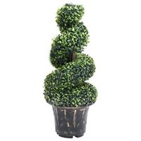 planta espiral de boj artificial con macetero verde 89 cm vidaxl