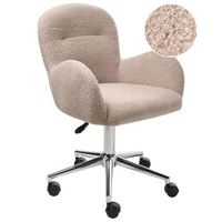silla de oficina escritorio de boucle altura ajustable giratorio beige priddy