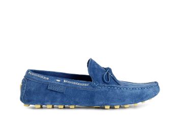 mocasines en piel de ante con lazo denim