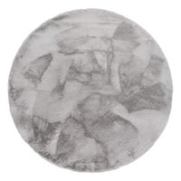 alfombra de piel fluffy gris  160 cm redondo