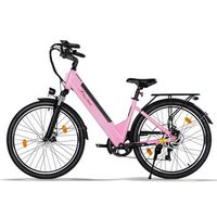bicicleta electrica urbana a32 de 26 250 w bateria de 36 v y 128 ah rosa