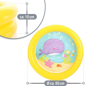Piscina Infantil - Piscina Hinchable Redonda para bebés - Mini Piscina de 2 Anillos para balcón, Piscina para Balcón, Terraza o Jardín, Refrescante Baño en Verano para Bebes, Duradero, Fácil de