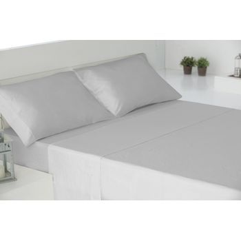 Juego Sábanas Cuatro Piezas 100% Algodón Gris Cama 180cm Donegal Collections