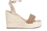 sandalias con mignons de strass sobre cuna de cuerda light gold