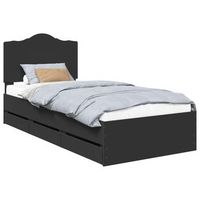 cama individual  cama para adulto  estructura de cama negro 90 x 200 cm madera ingenieril