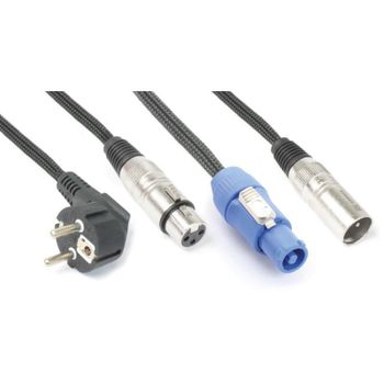 Cable de Señal PD-Connex CX06-0.50 0.5m Schuko XLR Powercon