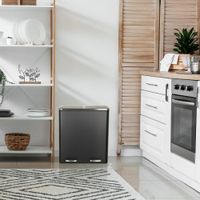 cubo de basura de acero de 60 litros negro