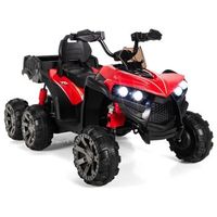 quad electrico infantil de 12v con espacio de almacenamiento y luces led mini quad electrico 3-6 kmh rojo