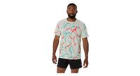 maillot mangas cortas asics road all over print beige hombre