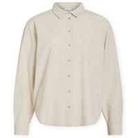 vila camisa noos prisilla loose shirt - super light natural melan para mujer