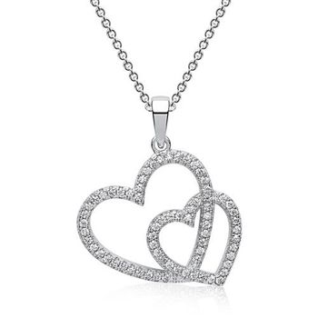 Cadena colgante corazón plata 925 circonita