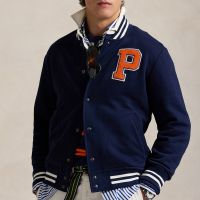 polo ralph lauren cotton-jersey baseball jacket - m