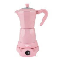 jocca cafetera italiana electrica rosa 6 tazas sin cables con jarra transparente y sistema mantener caliente