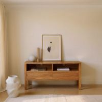 mueble de tv de teca maciza 100 cm