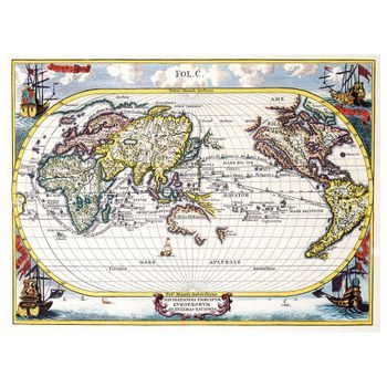 Legendarte - Cuadro Lienzo, Impresión Digital - Mapa Antiguo No. 25 - Decoración Pared Cm. 80x100