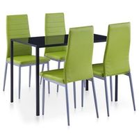 conjunto de mesa y sillas de comedor 5 piezas verde vidaxl