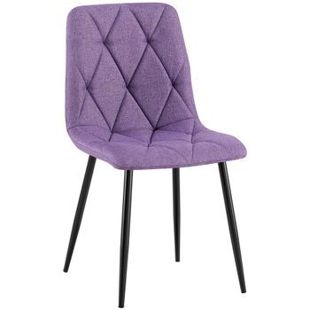 Silla De Comedor Clairton Tela Lila 55x45x85 Cm Clp