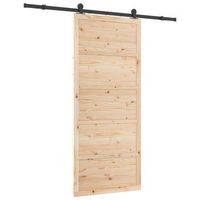 puerta corredera natural 80 x 208 cm madera de pino maciza vidaxl