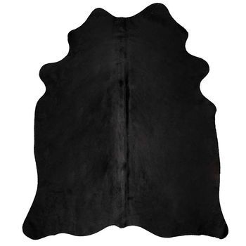Alfombra De Piel De Vaca Auténtica Negra 180x220 Cm Vidaxl