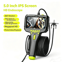 2026 pantalla ips de 5 360    camara endoscopica industrial con direccion 6 mm lente unica boroscopio de inspeccion impermeable ip67 para automovilestuberiasreparaciones bateria extra grande