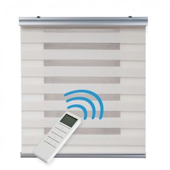 Estor Enrollable Motorizado Noche Y Día Automático Con Batería Estores Con Motor Y Mando Acabados Premium Beige 200 X 250cm