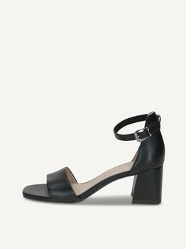 CAPRICE Heeled sandal, black, made of Leather with Trapeze heel, Size 38