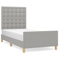 estructura de cama con cabecero de tela gris claro 90x190 cm vidaxl