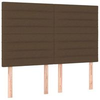 pack 4 uds cabeceros cama  panel de cabeceras tela marron oscuro 72x5x7888 cm