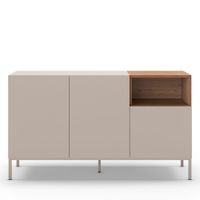 aparador de 3 puertas de madera y metal l140cm - beige