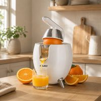 exprimidor electrico de citricos rouny 850w exprimidor de naranjas y limones con boquilla de acero inoxidable y piezas libres de bpa aptas para lavavajillas