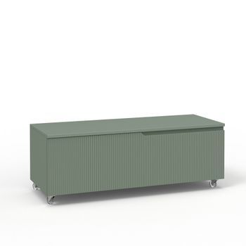 Cómoda Venere Verde Salvia En Mdf Con 4 Ruedas