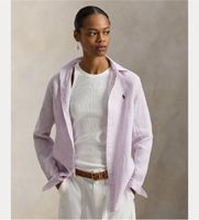 polo ralph lauren para mujer 211a96158006 camisa clasica de lino rosa xs casual manga larga