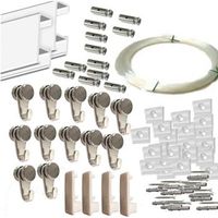 pack basic rm de 6 metros guias de aluminio blanco con 12 colgadores nylon para colgar cuadros blanco mate