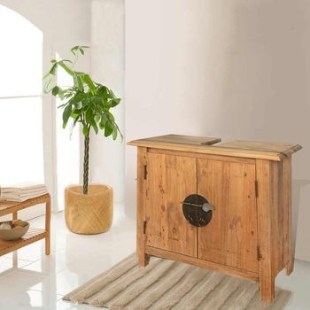 Conjunto De Muebles De Baño | Armario De Baño Madera Maciza De Pino
